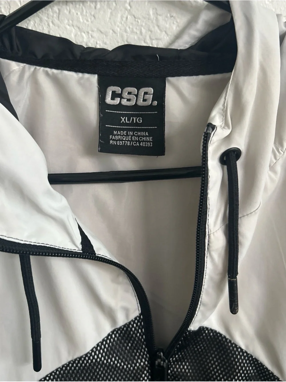 CSG Lightweight Black & White Hooded Windbreaker